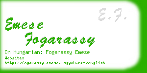 emese fogarassy business card